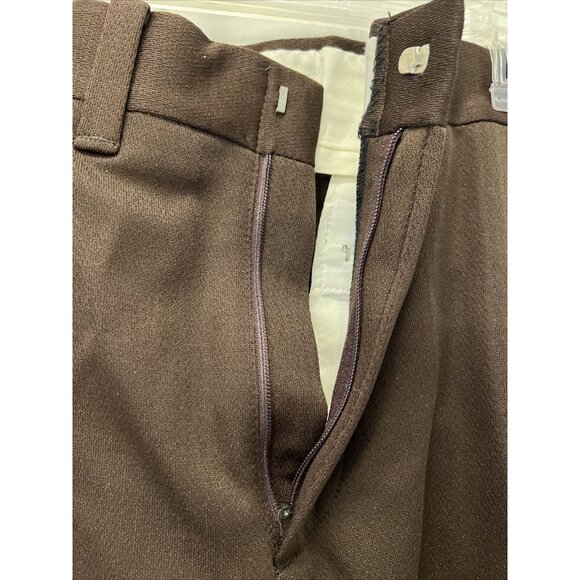 VTG Authentic Knit 100% Polyester Brown Dress Pants Mens 36 USA Made Ban-Rol - Picture 7 of 16